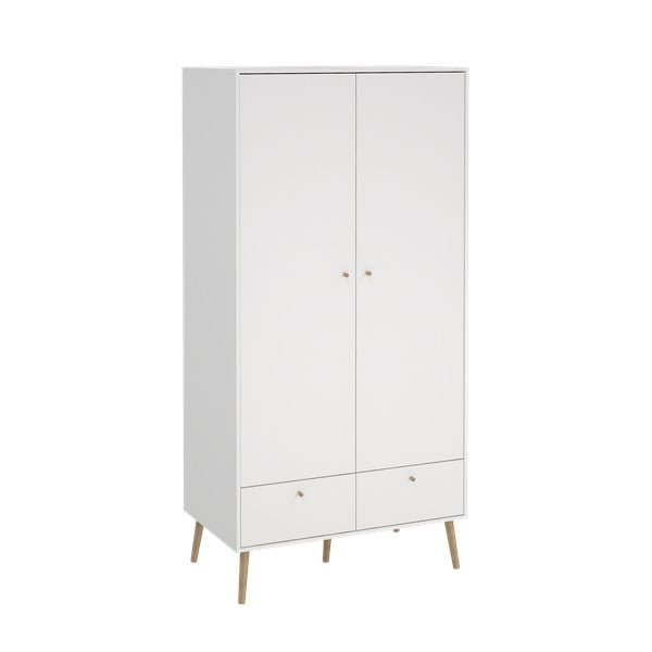 Fehér ruhásszekrény 99x200 cm Bodo – Tvilum-image-2