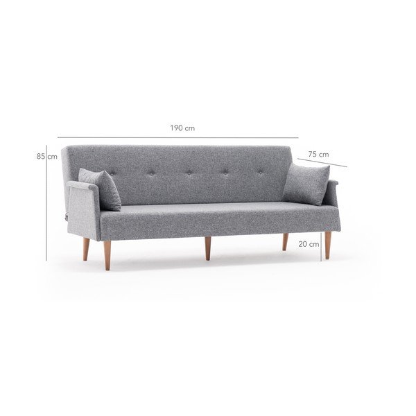 Julia szürke kinyitható kanapé - Balcab Home-image-2