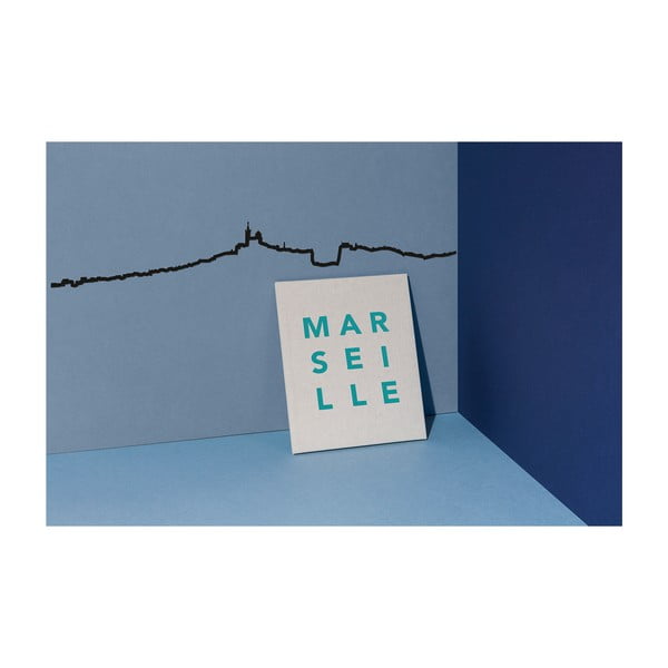 Marseille fekete város sziluett - The Line