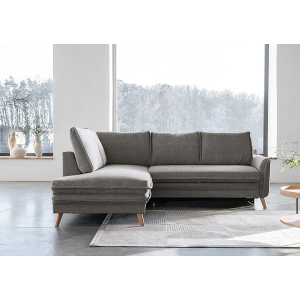 Szürke kinyitható sarokkanapé (bal oldali) Charming Charlie – Miuform-image-1