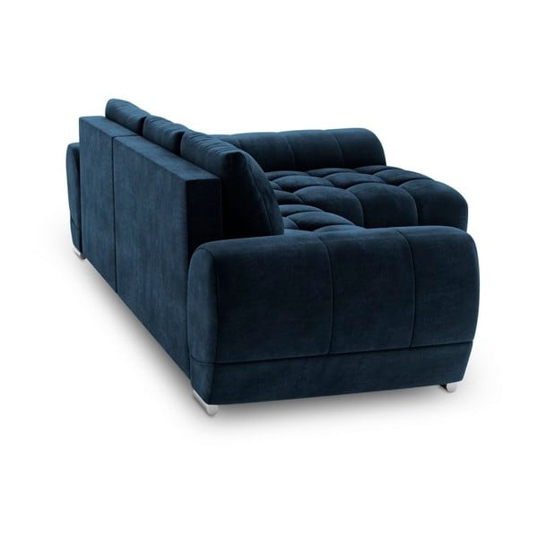 Nuage királykék kinyitható sarokkanapé bársony kárpittal, jobb oldali - Windsor & Co Sofas-image-3