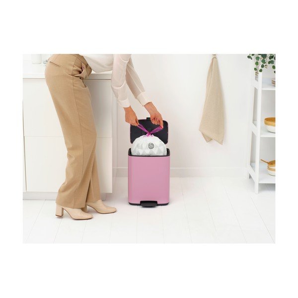 Rózsaszín acél pedálos szemetes 12 l Bo – Brabantia-image-3