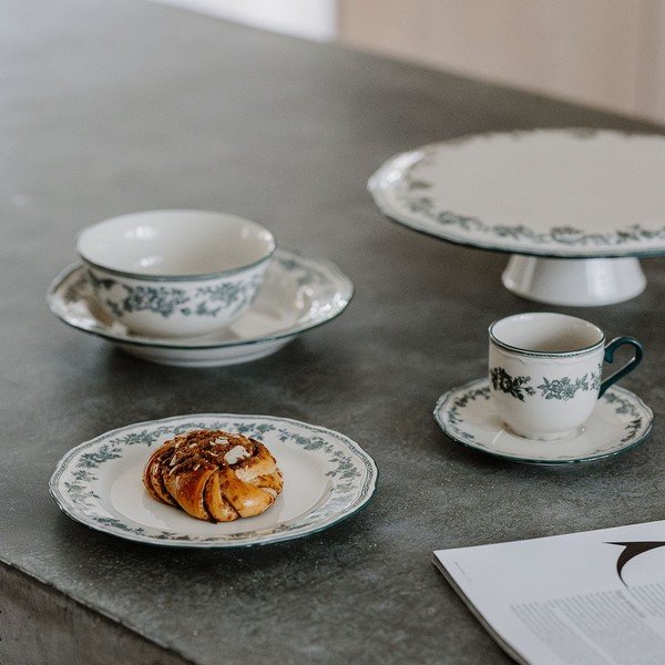 Zöld-elefántcsont színű szervírozó porcelán tányér Cyril – S|P Collection-image-1
