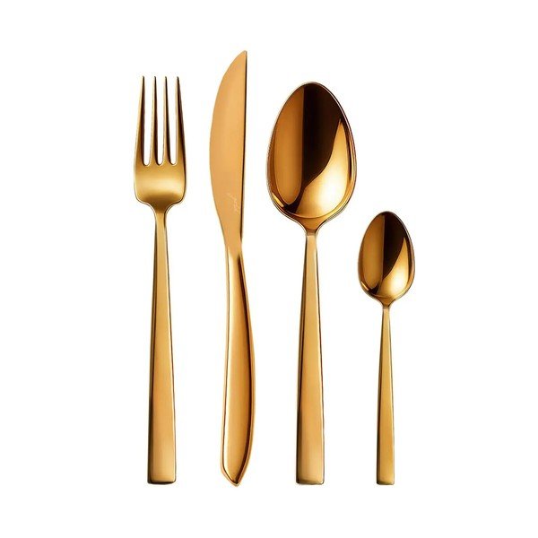 Aranyszínű rozsdamentes acél evőeszköz készlet 24 db-os Gold – Orion