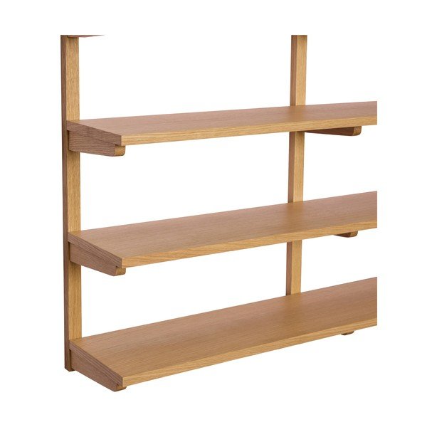 Natúr színű többszintes fali polc tölgyfa dekorral 120 cm Long – Hübsch-image-3