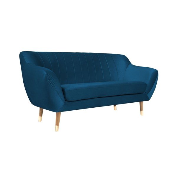 Benito kék bársony kanapé, 158 cm - Mazzini Sofas-image-2