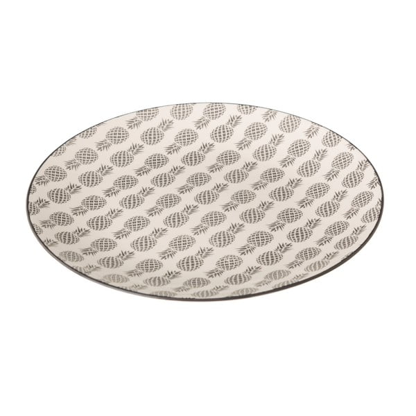 Pinna szürke-fehér porcelán tányér, ⌀ 25,6 cm - Unimasa