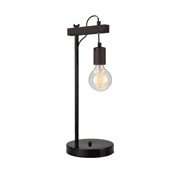 Fekete asztali lámpa (magasság 56 cm) Leon – LAMKUR