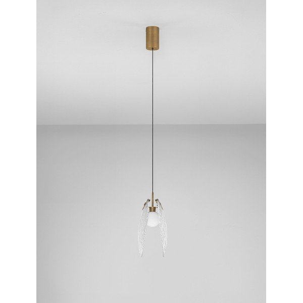 Sárgaréz színű acél LED függőlámpa üveg búrával Shelina – Nova Luce-image-4