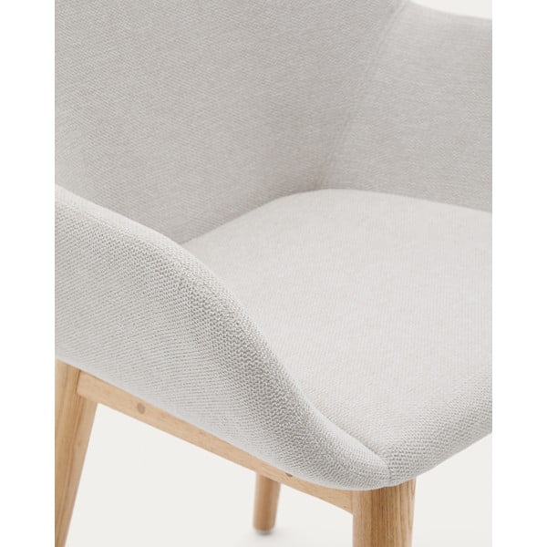 Bézs kárpitozott étkezőfotel Konna – Kave Home-image-4