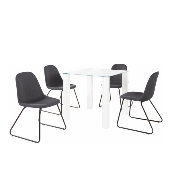 Dante Colombo asztal és 4 részes sötétszürke szék szett - Støraa