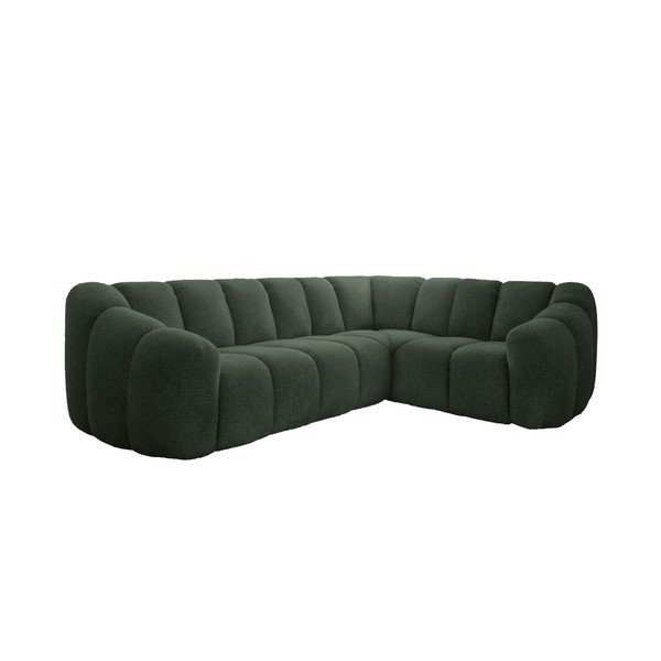 Sötétzöld sarokkanapé (jobb oldali-L alakú) Shell – Miuform