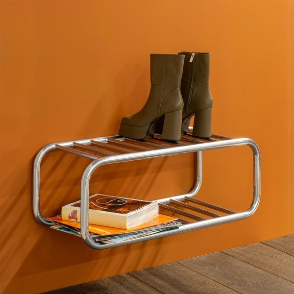 Ezüstszínű fém függő cipőtartó 72x28x35 cm Retro – Spinder Design-image-4