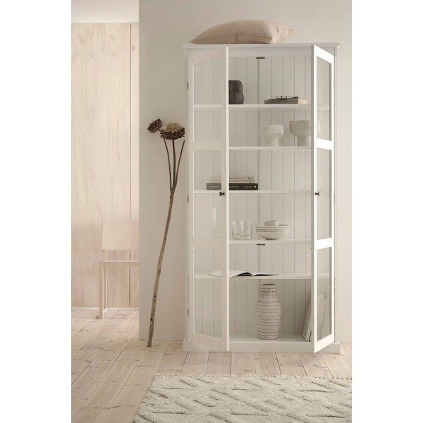Fehér MDF tálalószekrény 98x193x34 cm Wilma – Ellos Home-image-2