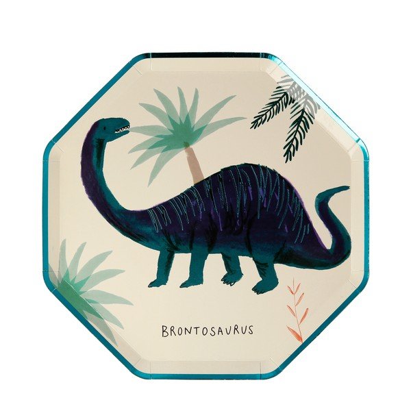 Egyszer használatos papír  tányér készlet 8 db-os Dinosaur Kingdom – Meri Meri-image-4