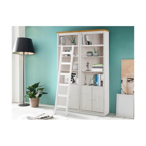 Fehér borovi fenyő könyvespolc 148x223 cm Anita – Støraa-image-1