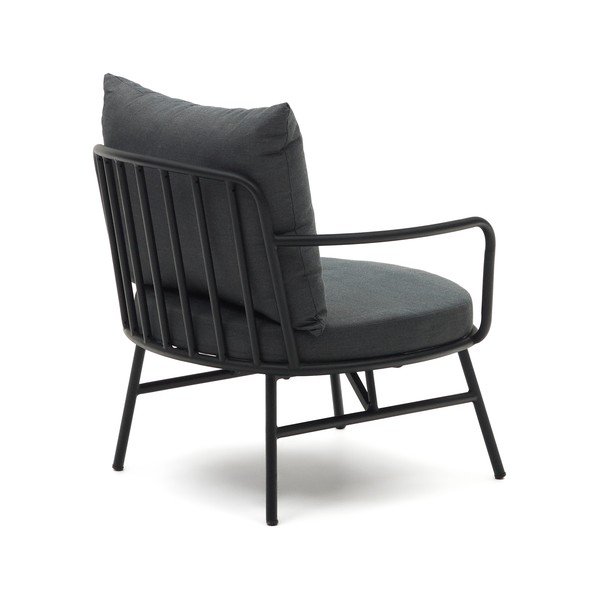 Fekete fém kerti fotel Bramant – Kave Home-image-2