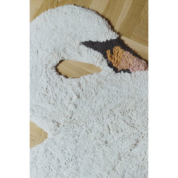Krémszínű mosható-kézi szövésű pamut gyerek szőnyeg 100x120 cm Swan – Lorena Canals-image-3