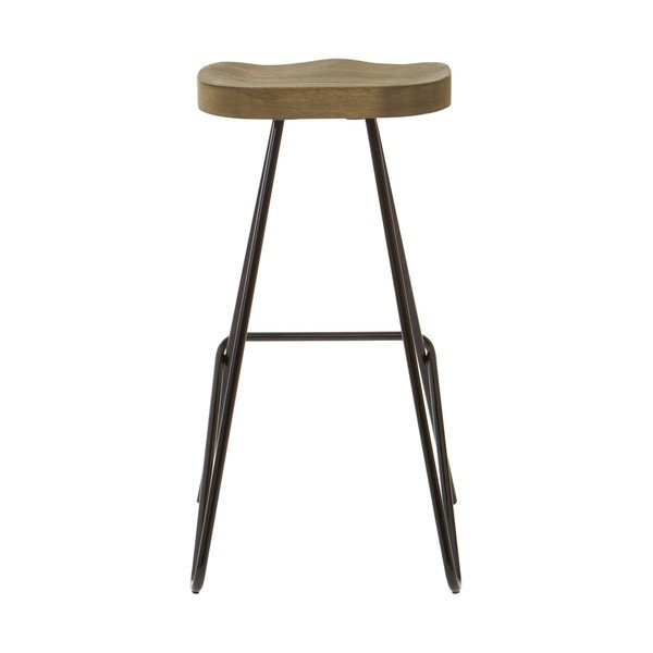 Fekete-natúr színű szilfa bárszék (ülésmagasság 78 cm) District – Premier Housewares-image-2
