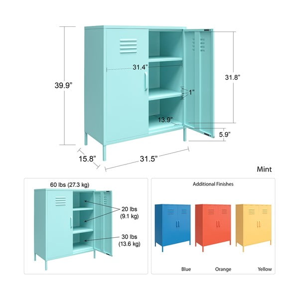 Cache sárga fém szekrény, 80 x 102 cm - Novogratz-image-4