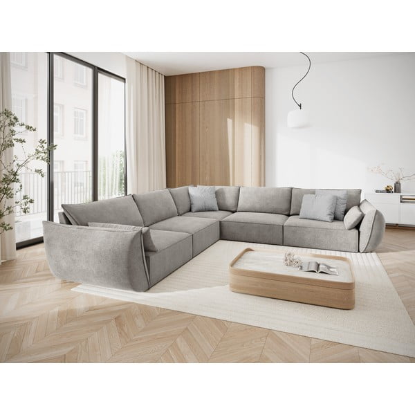 Világosszürke sarokkanapé (variálható) Vanda – Mazzini Sofas-image-1