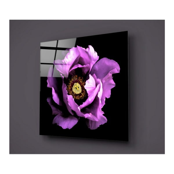 Rustenna fekete-rózsaszín üvegkép, 40 x 40 cm - Insigne