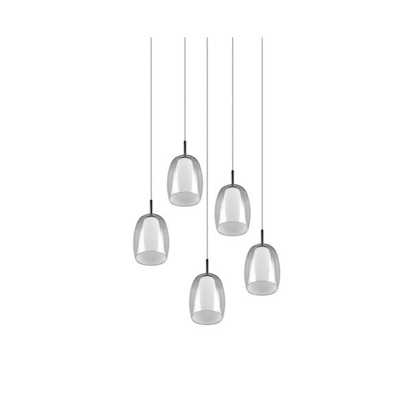 Ezüstszínű függőlámpa üveg búrával ø 48 cm Barret – Trio Select-image-3