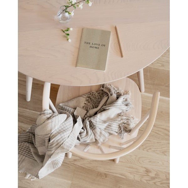 Kerek étkezőasztal tölgyfa dekoros asztallappal 115x115 cm Yumi - Rowico-image-3