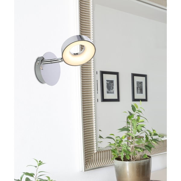 Fényes ezüstszínű LED fali lámpa Isla – Candellux Lighting-image-1