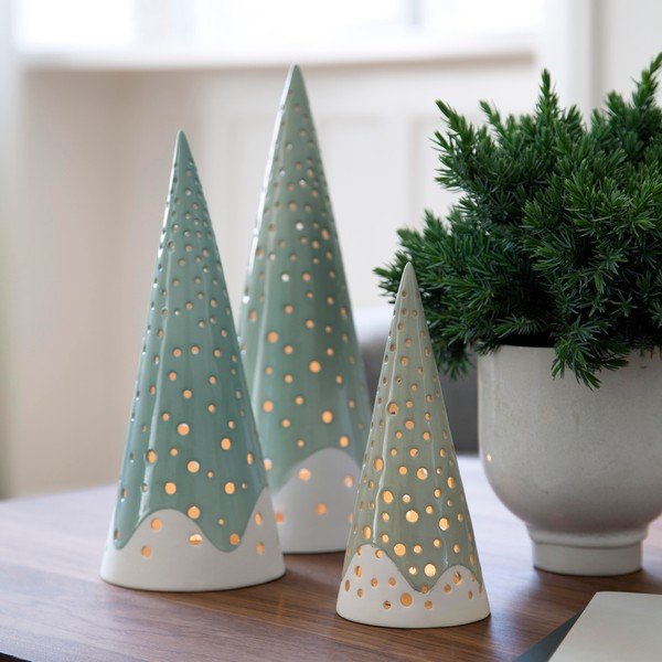 Nobili türkiz csontporcelán karácsonyi gyertyatartó, magasság 25,5 cm - Kähler Design-image-2