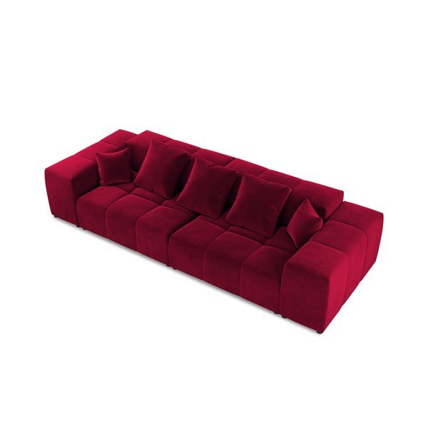 Piros bársony kanapé 320 cm Rome Velvet - Cosmopolitan Design-image-3