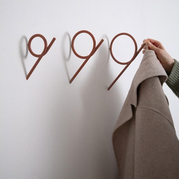 Terrakotta színű fali acél akasztó Tuba M – Spinder Design-image-2