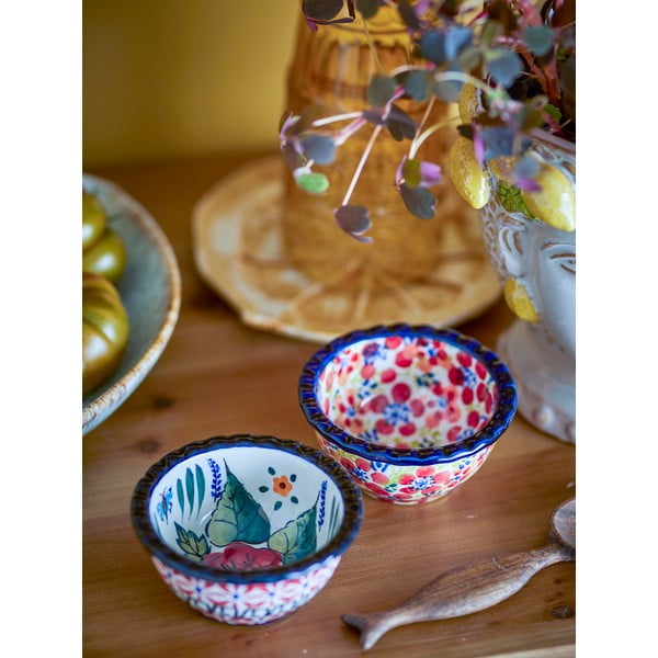 Piros kőedény szervírozó tálka szett 2 db-os 95 ml Florist – Bloomingville-image-2