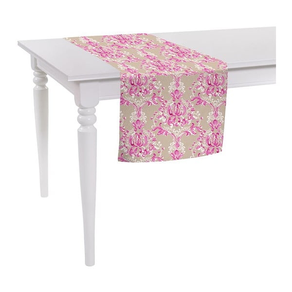 Butterflies bézs-rózsaszín asztali futó, 140 x 40 cm - Mike & Co. NEW YORK