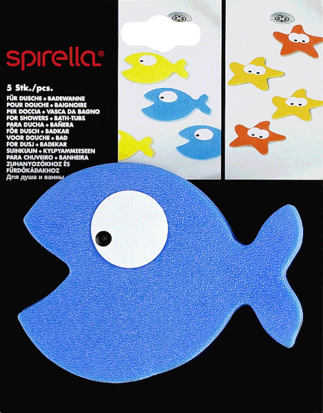 Gyerek csúszásgátló alátét szett fürdőkádba 5 db-os 10x13 cm Hungry – Spirella-image-1