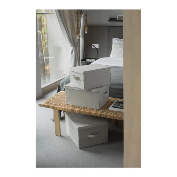 Fekete fedeles textil tárolódoboz 35x26x19 cm Soft Storage – Bigso-image-4