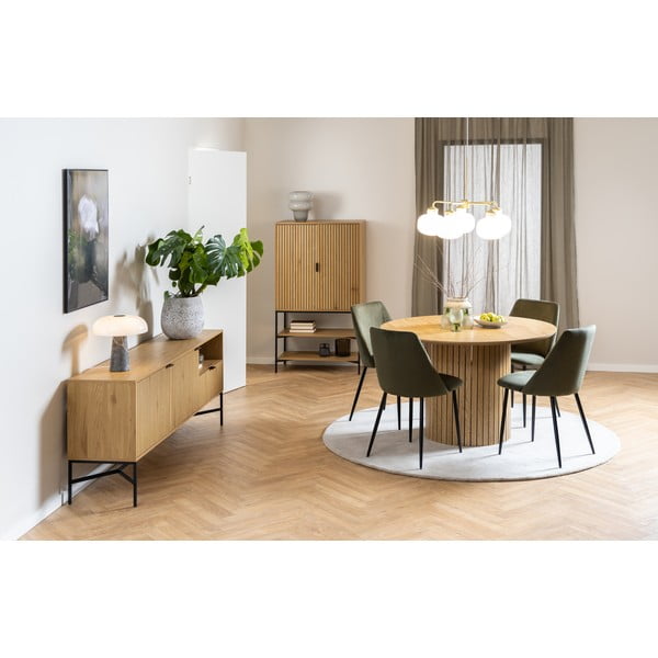 Natúr színű alacsony komód tölgyfa dekorral 180x70 cm Jaipur – Actona-image-1