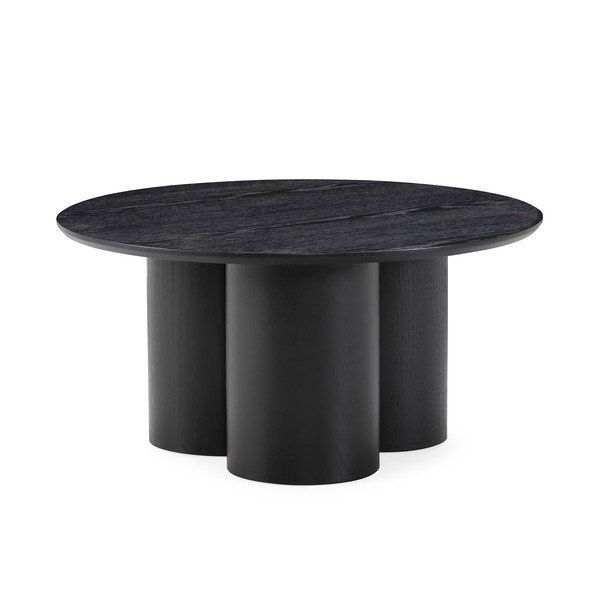 Fekete kerek dohányzóasztal ø 80 cm Lua – MOME