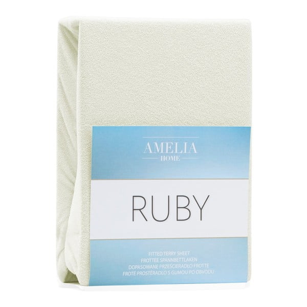 Krémszínű gumis frottír lepedő 240x220 cm Ruby – AmeliaHome-image-2