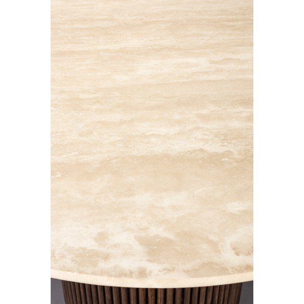 Kerek étkezőasztal kő asztallappal ø 115 cm Arda – Dutchbone-image-4