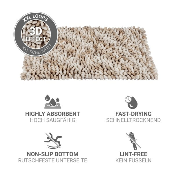 Bézs textil fürdőszobai kilépő 60x90 cm Lerici – Wenko-image-4