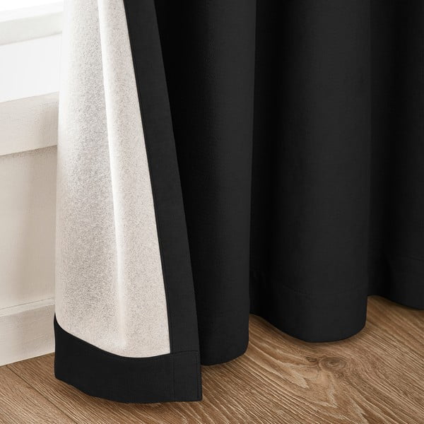 Fekete bársony sötétítő függöny szett 2 db-os 168x137 cm Wilson – Catherine Lansfield-image-2