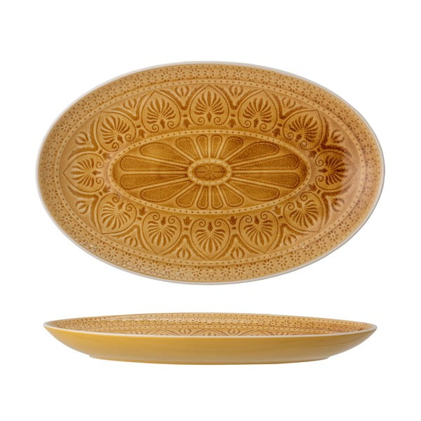 Cala sárga agyagkerámia szervírozó tál, 34 x 25,5 cm - Bloomingville I-image-3