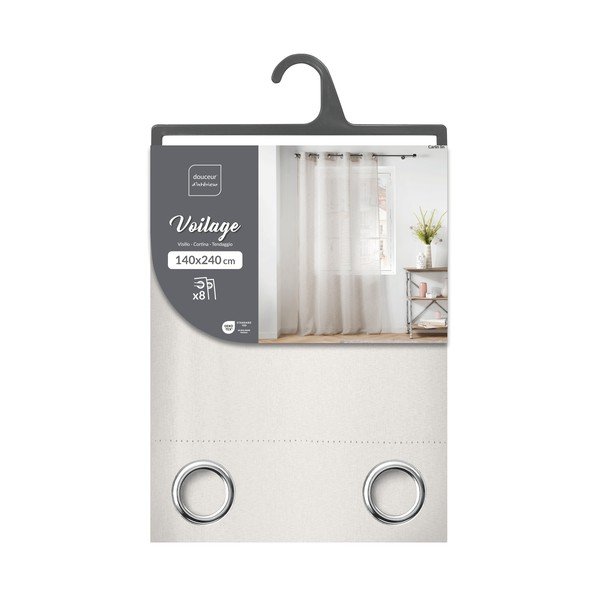 Elefántcsont színű voile fényáteresztő függöny 140x240 cm Carlin – douceur d'intérieur-image-4