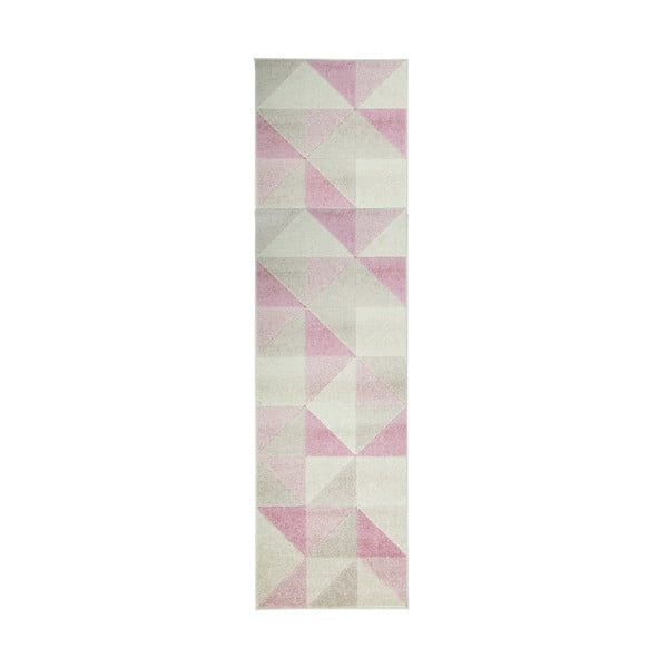Urban Triangle rózsaszín szőnyeg, 60 x 220 cm - Flair Rugs