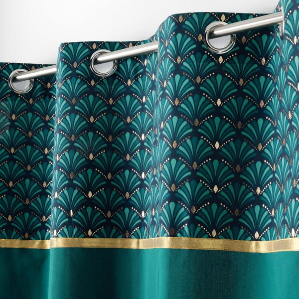 Petróleum színű pamut függöny 140x240 cm Artchic – douceur d'intérieur-image-1