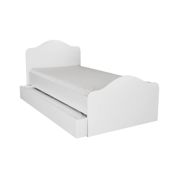 Fehér egyszemélyes ágy tárolóhellyel 90x190 cm Kanguru – Kalune Design