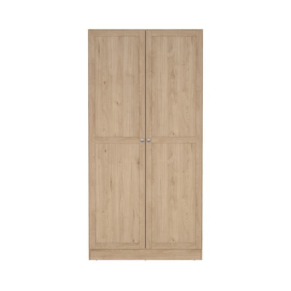 Natúr színű ruhásszekrény tölgyfa dekorral 99x200x62 cm Billund – Tvilum