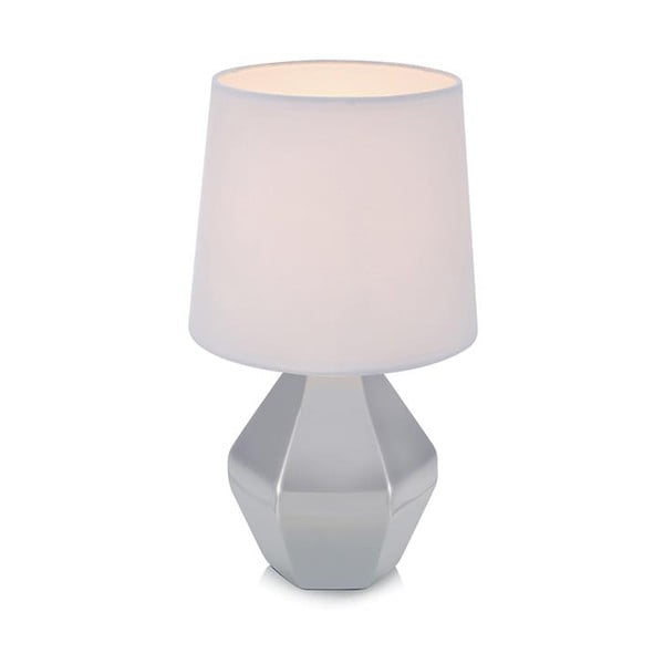 Ruby ezüstszínű asztali lámpa fehér lámpaburával - Markslöjd