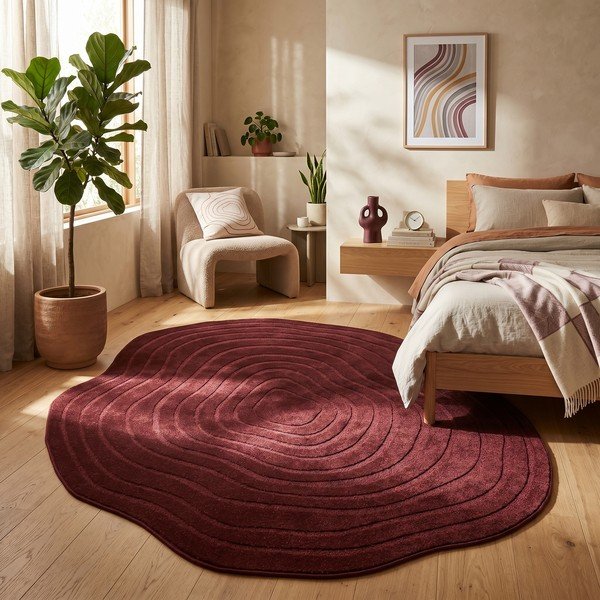 Borvörös szőnyeg 160x230 cm Pebble – ESTE-image-2
